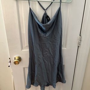 Teal Satin Dress